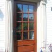 Stained front door.